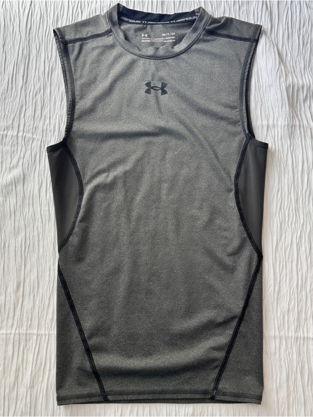 Under Armour HeatGear Compression Tank Top Mens Small Gray‎ Athletic Shirt